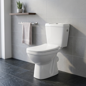Aqua <b>Pan</b> Asian Two Piece WC Ceramic Square Water Closet Dual Flush Concealed <b>Cistern</b> Made in India - Product Image 6