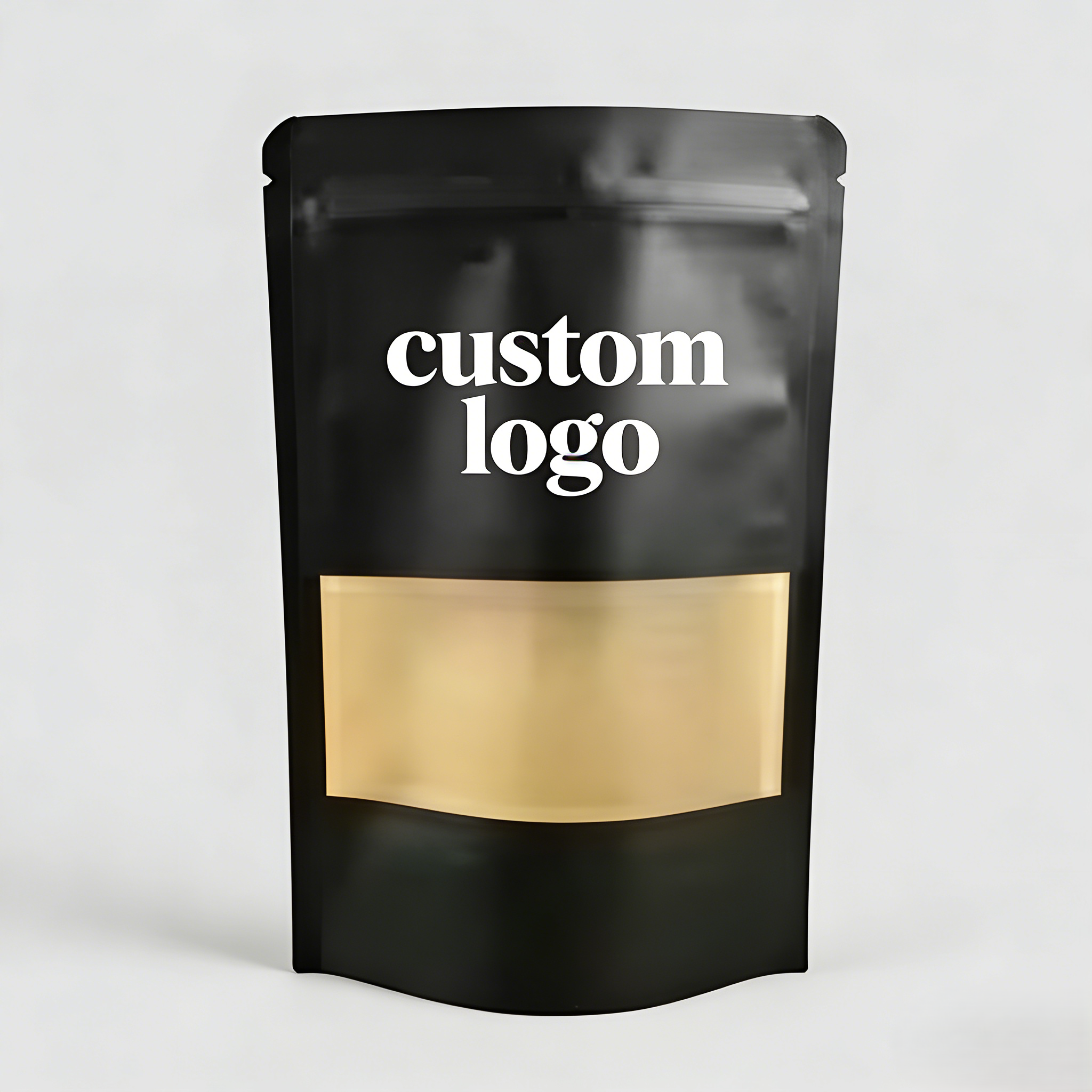 Customized Printed Biodegradable Eco-Friendly Barrier Resealable Matte Black Zip Lock Moisture Proof Food Packaging Bag Kraft