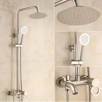 Ensemble de douche mural chromé de luxe léger transfrontalier pour salle de bain à usage domestique haute pression