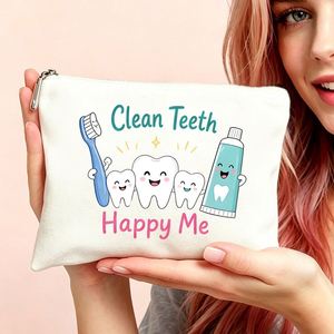 Bolsa de Regalo Versátil para Mujer, Bolsa de Cosméticos y Artículos de Aseo con Diseño Dental, Ideal para Mamá, Hijas y Amigas - Product Image 4