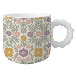 Tazas de Té y Café Ecológicas y Duraderas Hechas en China, Diseño Único de Taza de Cerámica Roja con Flores y Estilo Elegante - Product Image 2