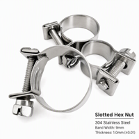 Slotted Hex Bolt Mini Hose Clamp 304 Stainless Steel Fuel Pipe Security Fastener