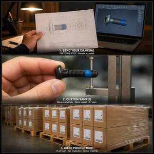 Tornillos Antiaflojamiento OEM Personalizados, Fijaciones <span class=keywords><strong>de</strong></span> Rosca con Precote Nylok, Acero al Carbono Inoxidable, ISO 9001, 4 Patentes - Product Image 5