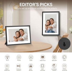 Marco de Fotos Digital Android WiFi de Alta Resolución de 10 Pulgadas con Pantalla Táctil, Reloj, <span class=keywords><strong>Calendario</strong></span>, <span class=keywords><strong>Compartir</strong></span> a través de Aplicación, Decoración - Product Image 4