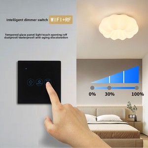 LAPU EU 220V 강화유리 중성선 <span class=keywords><strong>3</strong></span>구 스마트 디머 스위치 (터치 컨트롤, Alexa WiFi/Zigbee 및 리모컨, <span class=keywords><strong>Smart</strong></span> Life 앱 지원) - Product Image 1