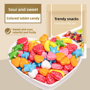 Caramelle Dure Pressate Colorate a Forma di Stella, Cuore <span class=keywords><strong>e</strong></span> <span class=keywords><strong>Luna</strong></span>, Gusto Frutta Dolce <span class=keywords><strong>e</strong></span> Aspro, per Feste di Bambini - Product Image 1