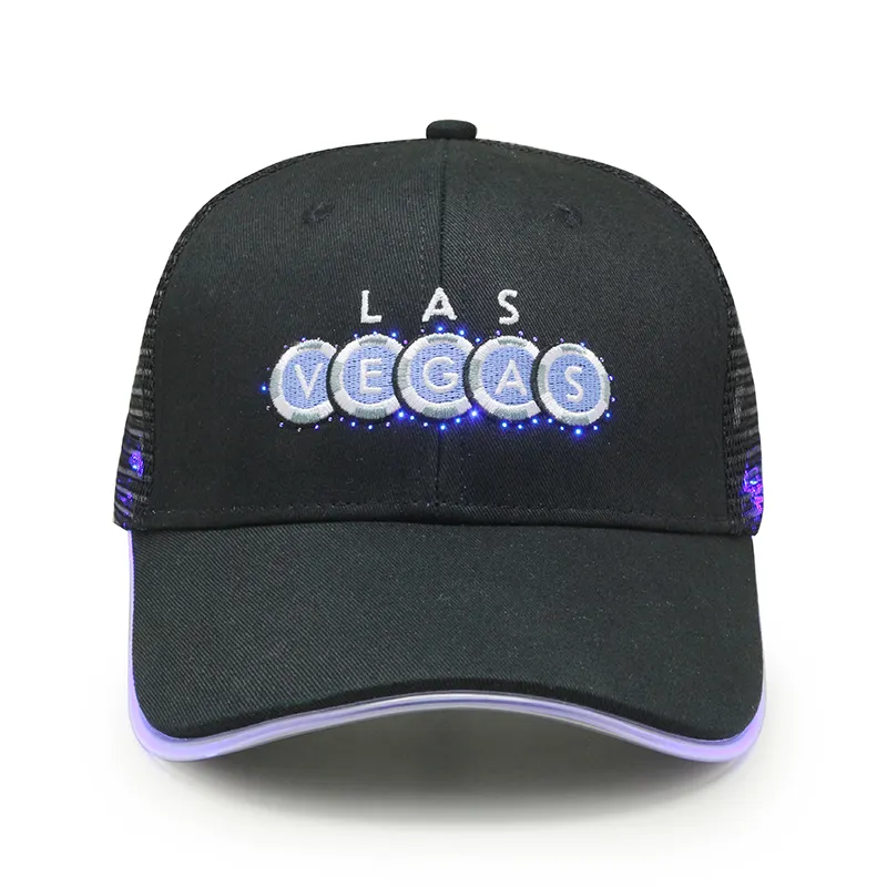 Benutzer definierte Baseball-LED-Kappen Hüte mit eingebautem LED-Licht