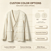 Blazer sur mesure pour femme en lin et mélange lin-coton, coupe décontractée, un bouton, veste de costume, fabrication en gros, marque privée
