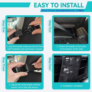 Barrière de voiture pour <span class=keywords><strong>chien</strong></span> en maille respirante double couche avec fermeture éclair, universelle pour SUV, clôture d'isolation pour animaux de compagnie, <span class=keywords><strong>protection</strong></span> de sécurité pour siège arrière - Product Image 6