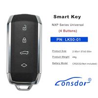 LONSDOR LK50-01 Serie NXP Llave Inteligente Universal de 4 Botones con Frecuencia Ajustable para KW100/ K518 FCV/ K518 PRO