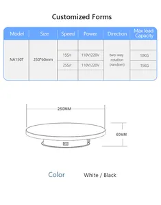 Turntable-BKL Motorized Turntable 25cm 10inch Power Supply Device For Product Display And Photography