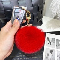 Porte-clés en fourrure de renard, pendentif de sac en fausse fourrure tendance, pendentif pour téléphone portable.