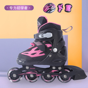 Inline Skates For Kids Adjustable Size With Protective Gear Set For Beginners - Product Image 1