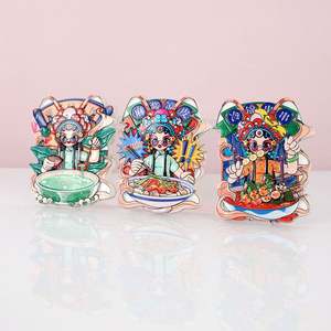 Nuevo Imán Magnético 3D Original Ecológico para Refrigerador con Personajes de la Ópera de Pekín, Comida Fría, Brochetas, Sandía Helada Grande de Resina - Product Image 3