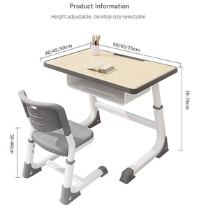 Bàn học thiết kế công thái học dành cho học sinh trung học, bàn ghế học sinh có thể điều chỉnh và tháo rời, đồ dùng học tập - Product Image 6