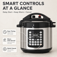 Cuisinière à pression électrique avec écran LED 6L et 14 fonctions prédéfinies