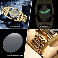 Montre pour homme élégante, style moto, avec aiguilles lumineuses, bracelet en cuir véritable, boîtier en acier inoxydable, mouvement à quartz tourbillon