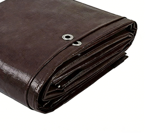 Telo Protettivo Impermeabile Marrone/Argento di Alta Qualità per Esterni, Copertura in Polietilene per Mobili <span class=keywords><strong>da</strong></span> <span class=keywords><strong>Giardino</strong></span>, Telo PE - Product Image 6