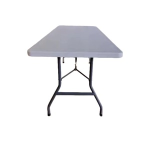 Mesa plegable de aluminio para fiestas al aire libre, mesa plegable de plástico blanco de 6 pies para acampar y eventos - Product Image 4