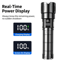 Lampe torche LED 30W 3000 lumens avec zoom, en alliage d'aluminium, étanche IP54, rechargeable par USB, avec 8 piles lithium externes 18650, pour le camping