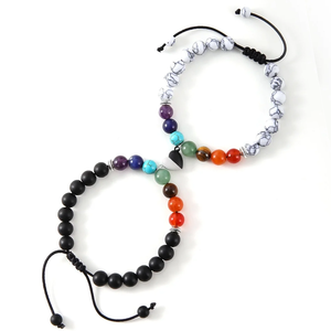 Foto del producto incluida: Pulsera de piedra Jet Stone con energía de llama doble para tiendas de regalos, para hombres y mujeres, con informe de materiales. - Product Image 2