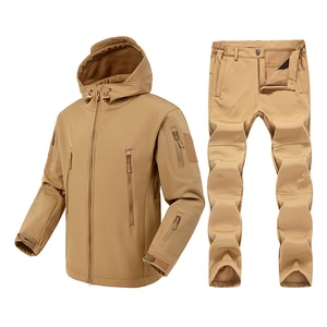 طقم تكتيكي شتوي خارجي للرجال ، جاكيت بنطلون مموّه <span class=keywords><strong>3</strong></span> طبقات من الغشاء ، ملابس ناعمة مقاومة للماء من الصوفي - Product Image 3
