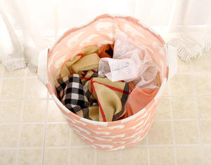 ตะกร้าผ้าพับได้ทันสมัย ขนาดใหญ่ ความจุเยอะ ผลิตจากผ้าฝ้ายลินิน พร้อมหูหิ้ว ขนาด 35x43 ซม. ผลิตในจีน สำหรับใช้ในบ้าน ขายส่ง - Product Image 6