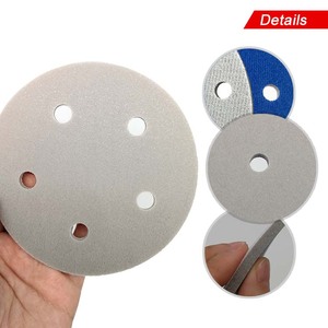 Disque de ponçage en mousse de 5 pouces à 5 trous avec fixation auto-agrippante, abrasif, pour ponçage humide et sec, idéal pour le métal, le bois et le polissage de meubles - Product Image 2