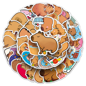 50 Piezas <span class=keywords><strong>de</strong></span> <span class=keywords><strong>Pegatinas</strong></span> <span class=keywords><strong>de</strong></span> <span class=keywords><strong>Animales</strong></span> Carpincho <span class=keywords><strong>de</strong></span> Dibujos Animados Lindos, Calcomanías Estéticas Impermeables para Teléfono Móvil - Product Image 5