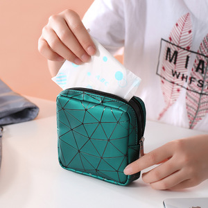 Portable Sanitary Napkin Storage Bag <b>Small</b> Compact Design Convenient For Women Period Use Blue Pink Green White Colors - Product Image 2