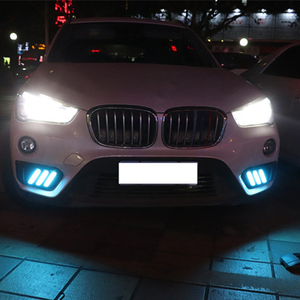 Luci diurne della luce corrente di giorno dell'automobile LED DRL per <span class=keywords><strong>BMW</strong></span> <span class=keywords><strong>X1</strong></span> <span class=keywords><strong>F48</strong></span> F49 2016 2017 2018 2019 con l'indicatore di direzione giallo e la luce notturna blu - Product Image 3