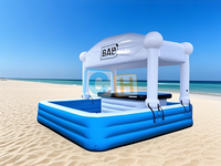 Bar de piscine gonflable cour extérieure Portable arrière-cour événement fête barre de plage gonflable tente barre flottante de mer