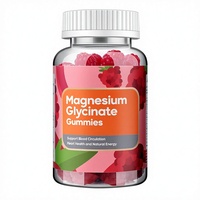 Gummies de glycinate de magnésium 400 mg sans sucre avec Ashwagandha et Zinc, végétaliennes, pour améliorer l'immunité, 120 gummies saveur cerise pour adultes