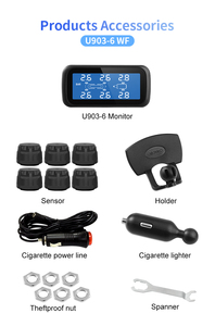 Hệ Thống Giám Sát Áp Suất Lốp 6 Bánh Thông Dụng Cho Xe Tải Không Dây Năng Lượng Mặt Trời Trực Tiếp Từ Nhà Máy 6 Cảm Biến Bên Ngoài - Product Image 6