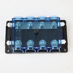 PBT material transparent blue cap 4 way middle fork bolt fuse holder 32V