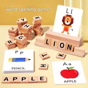 Cartes de <span class=keywords><strong>lettres</strong></span> éducatives Montessori pour l'éducation préscolaire, jeu d'orthographe, jouets éducatifs pour enfants - Product Image 5