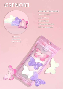 Spugna per trucco Grenobil 7 pezzi x 144 a forma di farfalla, colore lavanda, rosa, bianco - Product Image 3
