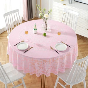 Disposable Waterproof Plastic <strong>protection</strong> 72" Picnic Round <strong>Table</strong> Covers for Events Wedding Decoration with Custom logo - Product Image 3