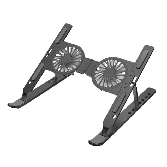 Wholesale Price C9 Pro RGB Ambient Light Foldable Fan Cooling Laptop Aluminum Alloy Heightening Stand With Gray
