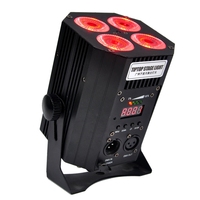 Projecteur de scène LED 4x18W RGBWA UV 6-en-1 DMX512 pour KTV, mariages, discothèques, bars, personnalisable, avec batterie et télécommande sans fil