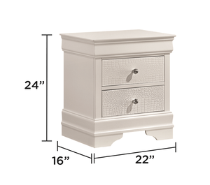 Upholstered Luxury Modern Convertible 5 <b>Pc</b> Queen Bedroom <b>Set</b> with LED Headboard Made with Wood in White - Product Image 6