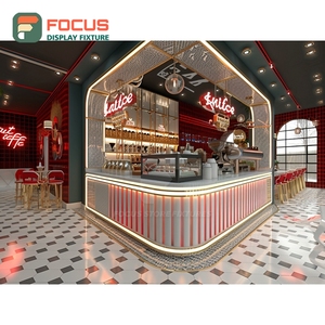 เคาน์เตอร์บริการคาเฟ่ระดับพรีเมียม  ผิวลามิเนตไม้  พื้นที่จัดแสดงขวดไซรัป เคาน์เตอร์บริการร้านค้าคั่วกาแฟ - Product Image 5