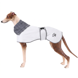 Abrigo de Invierno para Perro Greyhound, Forrado de Felpa, Ajustable, Color Gris Sólido, para Uso en Exteriores - Product Image 4