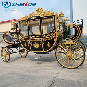 Fabricant professionnel de chariots à chevaux, chariot royal, chariot de tourisme, chariot de mariage romantique, chariot à chevaux à 4 roues avec pneus pleins et LED - Product Image 6