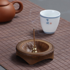 Brûleur d'encens en bambou pour usage domestique, porte-encens de style zen chinois, support d'encens, fournitures pour cérémonie d'encens, thé zen - Product Image 2