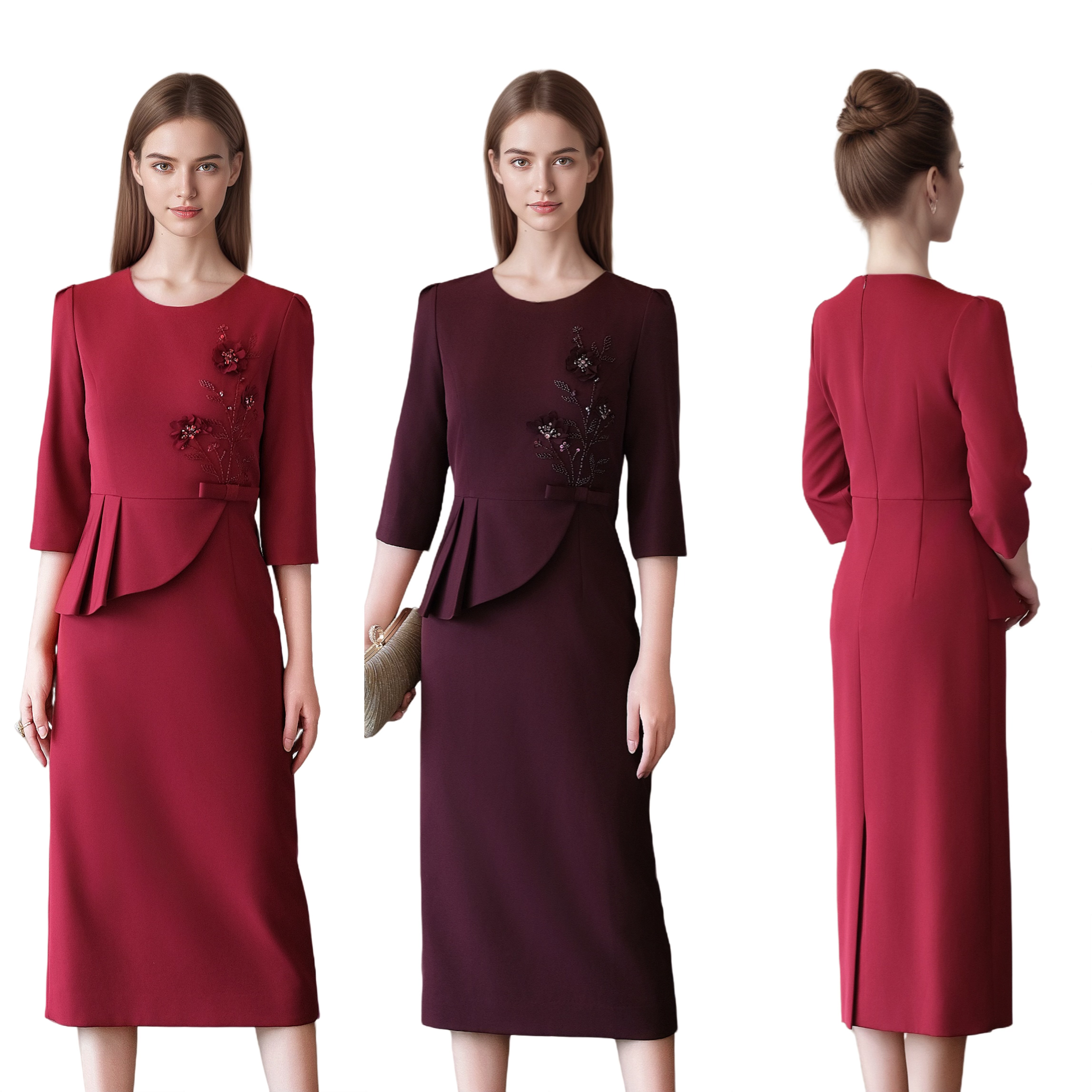 Peplum Dress Plus Size Elegant Stylish Women's Clothing