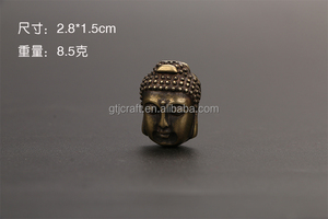 Direkt vom Hersteller CA798 Handgefertigter Buddha-Kopf aus Massivkupfer, Glücksbringer, Beidseitig, Messing-Vajra-Bodhi-Zubehör - Product Image 6