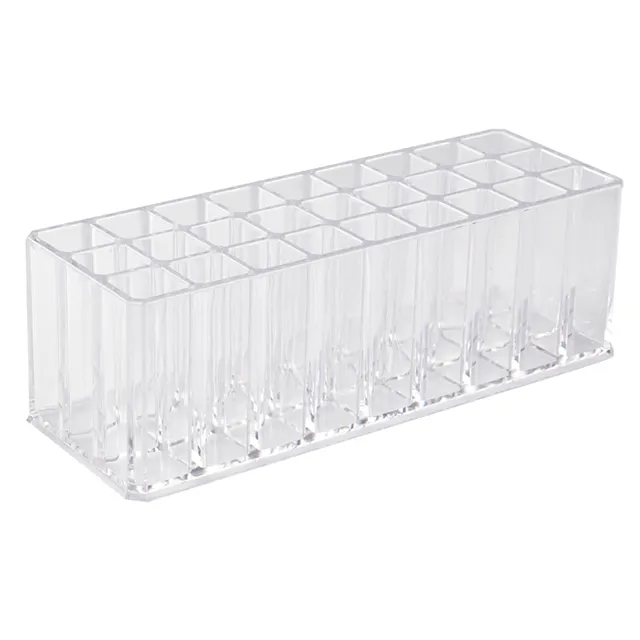 Eco-friendly rectangle makeup display holder european style acrylic lipgloss organizer