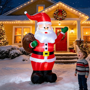 Santa Claus Inflable de 1.8 Metros con Bolsa de Regalos, Luz LED, Decoración Navideña para Exteriores y Patios - Product Image 1