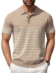T-shirts à manches courtes en tricot rayé personnalisé pour polo de golf d'été pour hommes broderie pour uniformes d'équipe en vrac disponible - Product Image 1